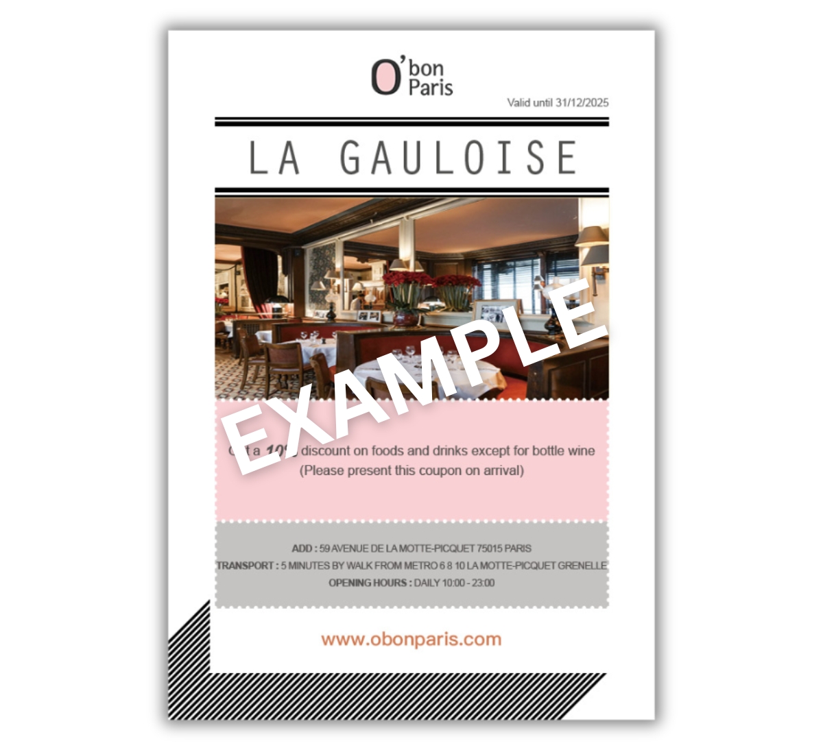 Paris La Gauloise-Coupon