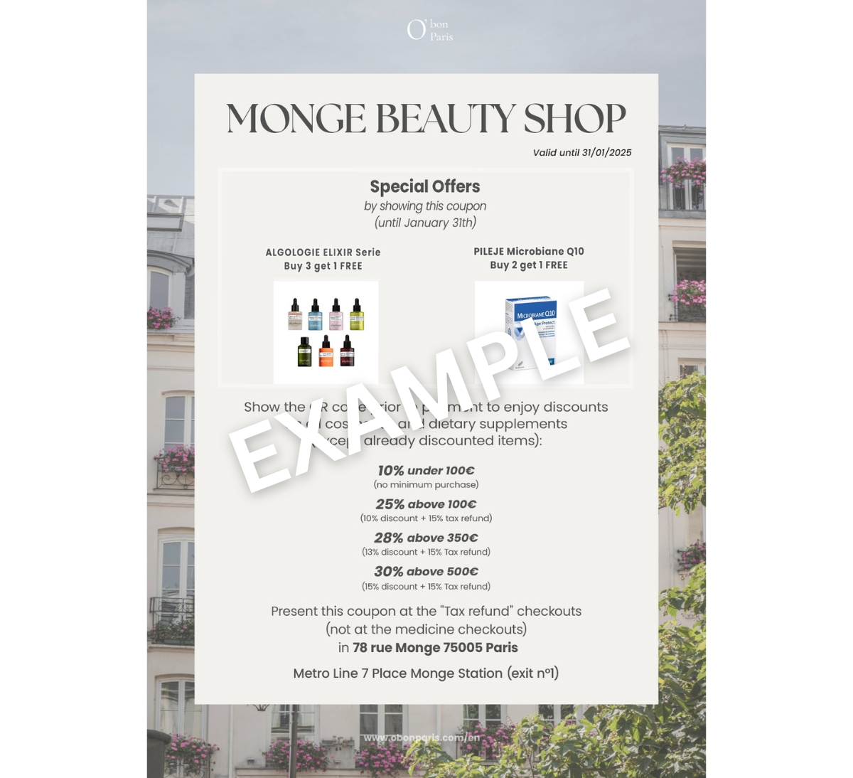 PHARMACIE MONGE COUPON